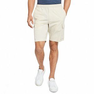 Theory Men's Muslin Cargo Shorts Elastic Waist Drawstring Regular Fit Poplin S